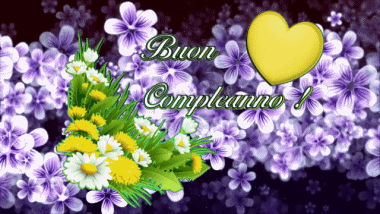 002 Fondo animado Floreale Buon Compleanno Italiano Mensajes 