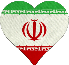 Heart Iran Asia Flags 