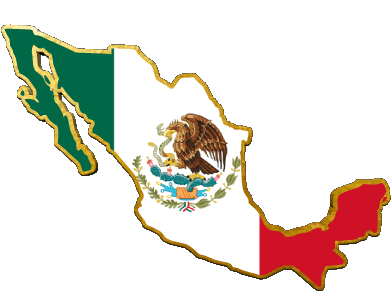 Mapa México América Banderas 