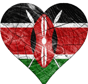 Heart Kenya Africa Flags 
