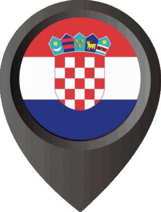 Marcador de ubicación Croacia Europa Banderas 