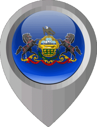 Epingle de Localisation Pennsylvanie U.S.A - Etats Amériques Drapeaux 