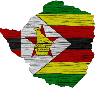 Mapa Zimbabue África Banderas 