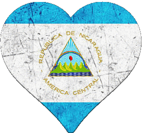 Heart Nicaragua America Flags 