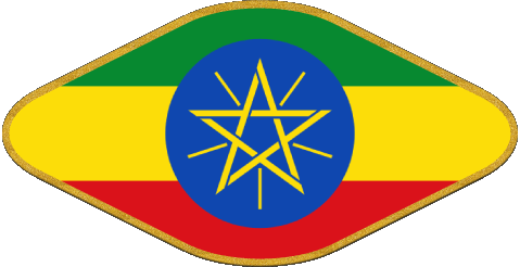 Oval 02 Äthiopien Afrika Fahnen 