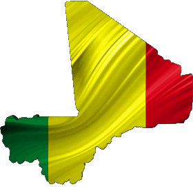 Map Mali Africa Flags 