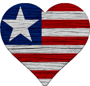 Heart Liberia Africa Flags 