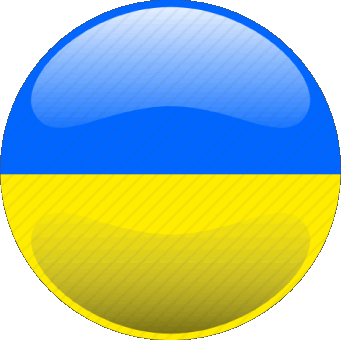 Round Ukraine Europe Flags 