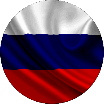 Round Russia Europe Flags 
