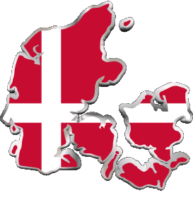 Carte Danemark Europe Drapeaux 