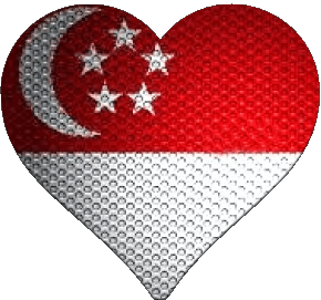 Herz Singapur Asien Fahnen 