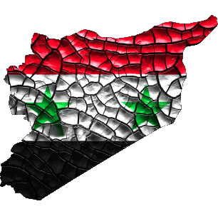 Carta Geografica Siria Asia Bandiere 