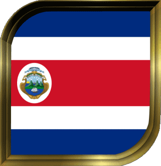 Square Costa Rica America Flags 