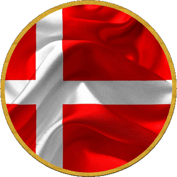 Round Denmark Europe Flags 
