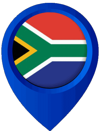 Marcador de ubicación Africa del Sur África Banderas 
