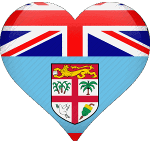 Heart Fiji Oceania Flags 