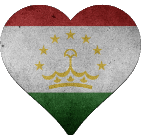 Corazón Tayikistán Asia Banderas 