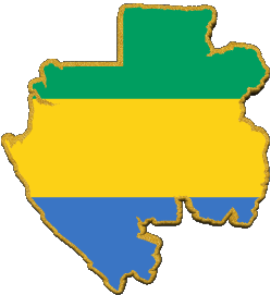 Carta Geografica Gabon Africa Bandiere 