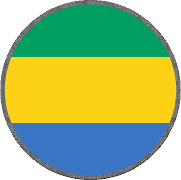 Round Gabon Africa Flags 