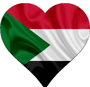 Corazón Sudán África Banderas 