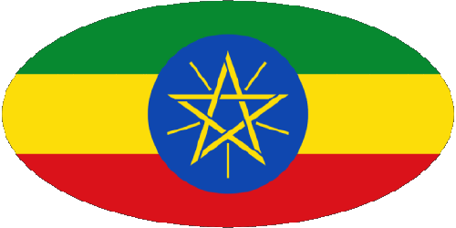 Oval 01 Äthiopien Afrika Fahnen 