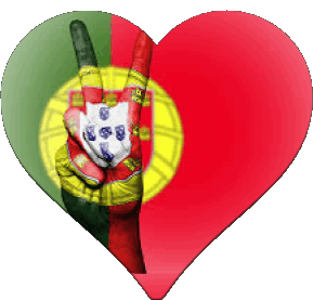 Corazón Portugal Europa Banderas 