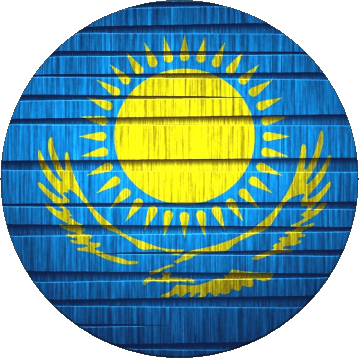Rond Kazakstan Asie Drapeaux 