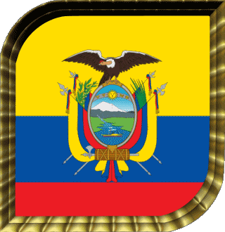 Square Ecuador America Flags 