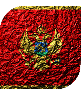 Quadrato Montenegro Europa Bandiere 