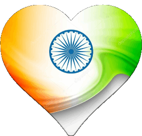 Corazón India Asia Banderas 