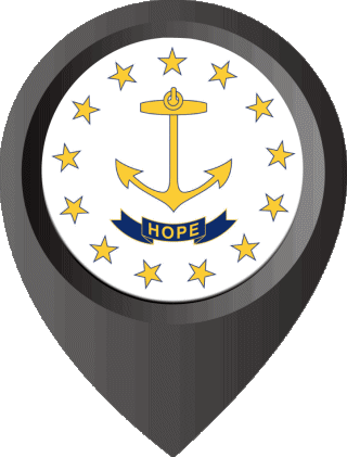 Standort-Pin Rhode Island U.S.A - States Amerika Fahnen 
