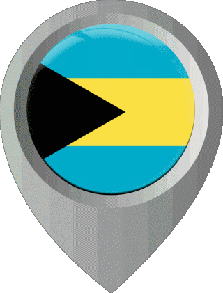 Marcador de ubicación Bahamas América Banderas 