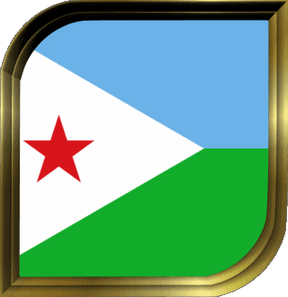 Square Djibouti Africa Flags 