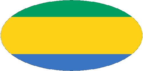 Ovale 01 Gabon Afrique Drapeaux 