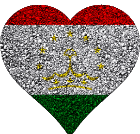 Heart Tajikistan Asia Flags 