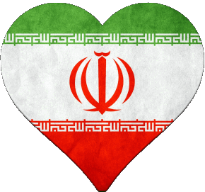 Corazón Irán Asia Banderas 