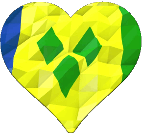 Coeur San Vicente y las Granadinas América Banderas 