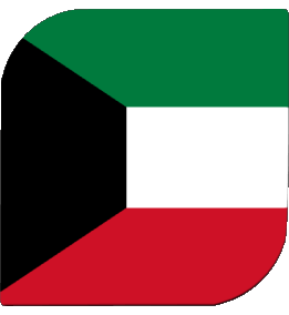 Square Kuwait Asia Flags 
