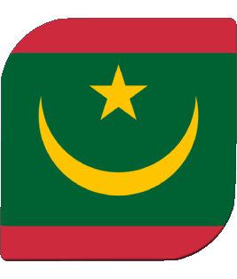 Quadrato Mauritania Africa Bandiere 