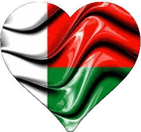 Corazón Madagascar África Banderas 