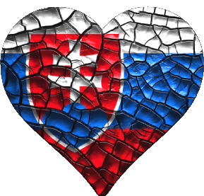 Heart Slovakia Europe Flags 