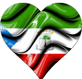 Heart Equatorial Guinea Africa Flags 