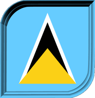 Square St. Lucia America Flags 