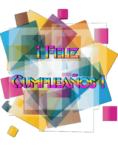 015 Fond Transparent Abstracto - Geométrico Feliz Cumpleaños Espagnol Messages 