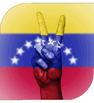 Square Venezuela America Flags 