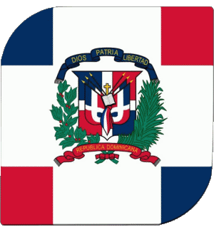 Quadrato Repubblica Dominicana America Bandiere 