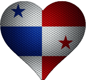 Heart Panama America Flags 