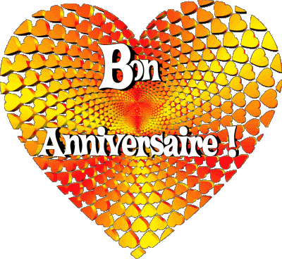 008 Coeur Bon Anniversaire Francese Messagi 