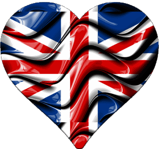 Heart UK Europe Flags 