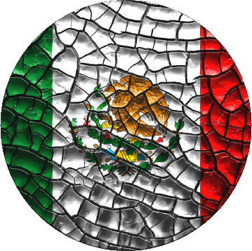 Round Mexico America Flags 